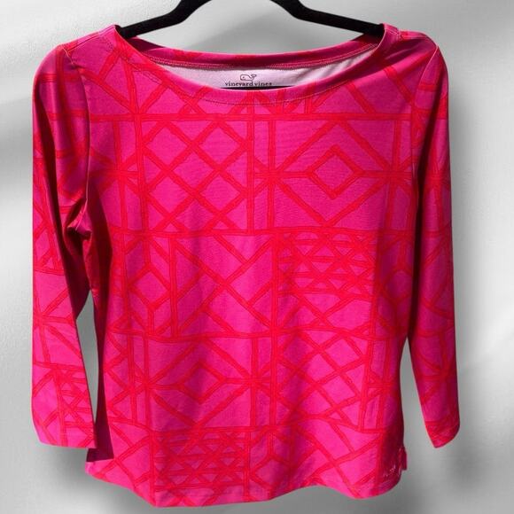 Vineyard Vines Tops - Vineyard Vines Woman’s Sankaty Bamboo Shirt Long Sleeve M Lycra Blend Quick Dry